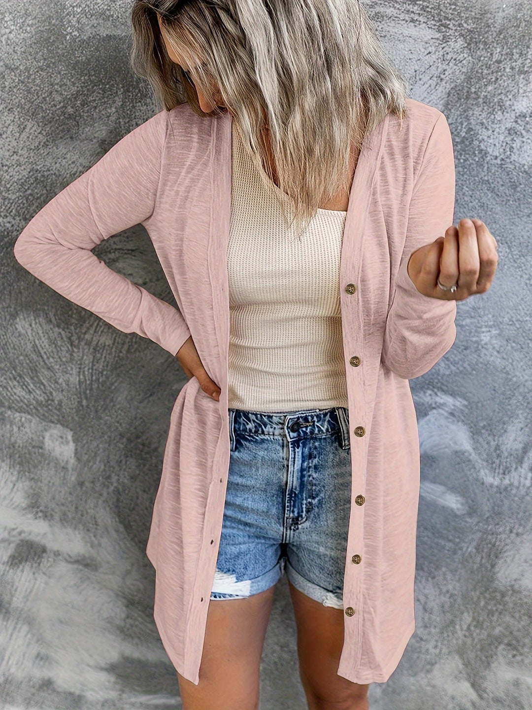 Heidi-Mode | Leichte Sommer Strickjacke Damen mit Knöpfen