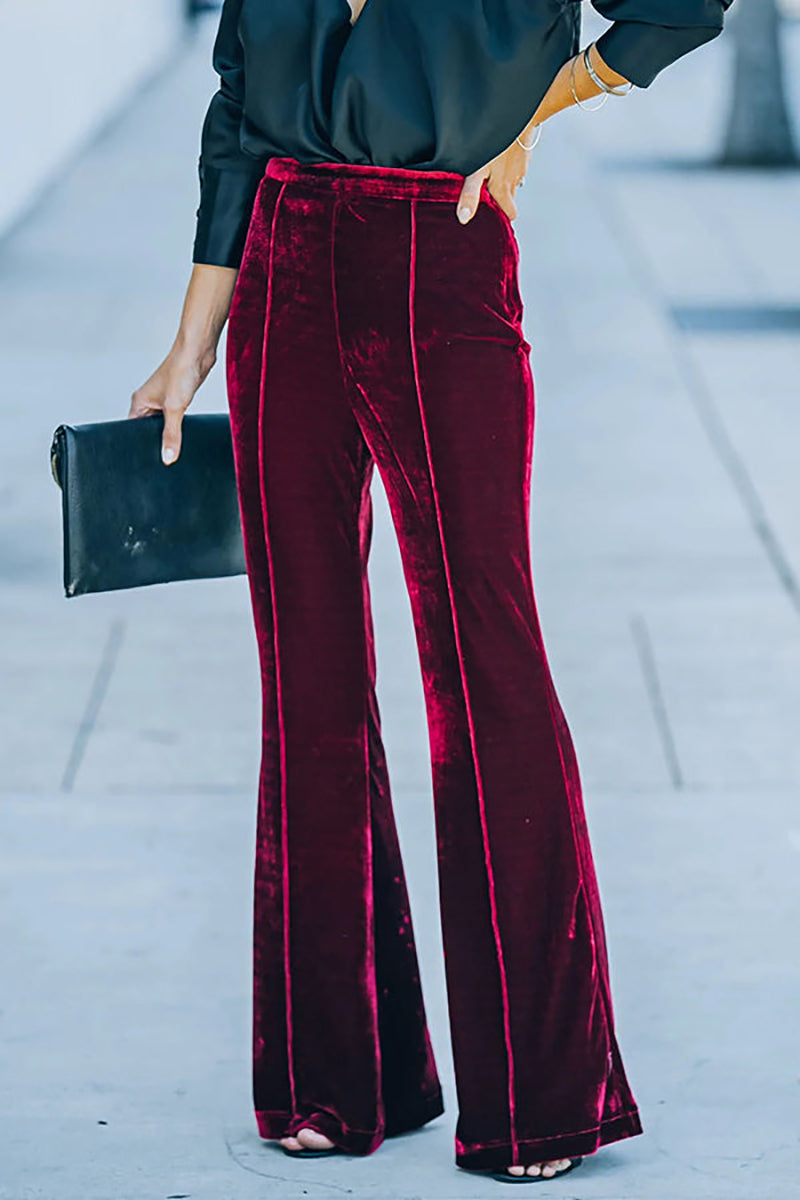 Heidi-Mode | Munter Velours Nahtlose Flare Hosen