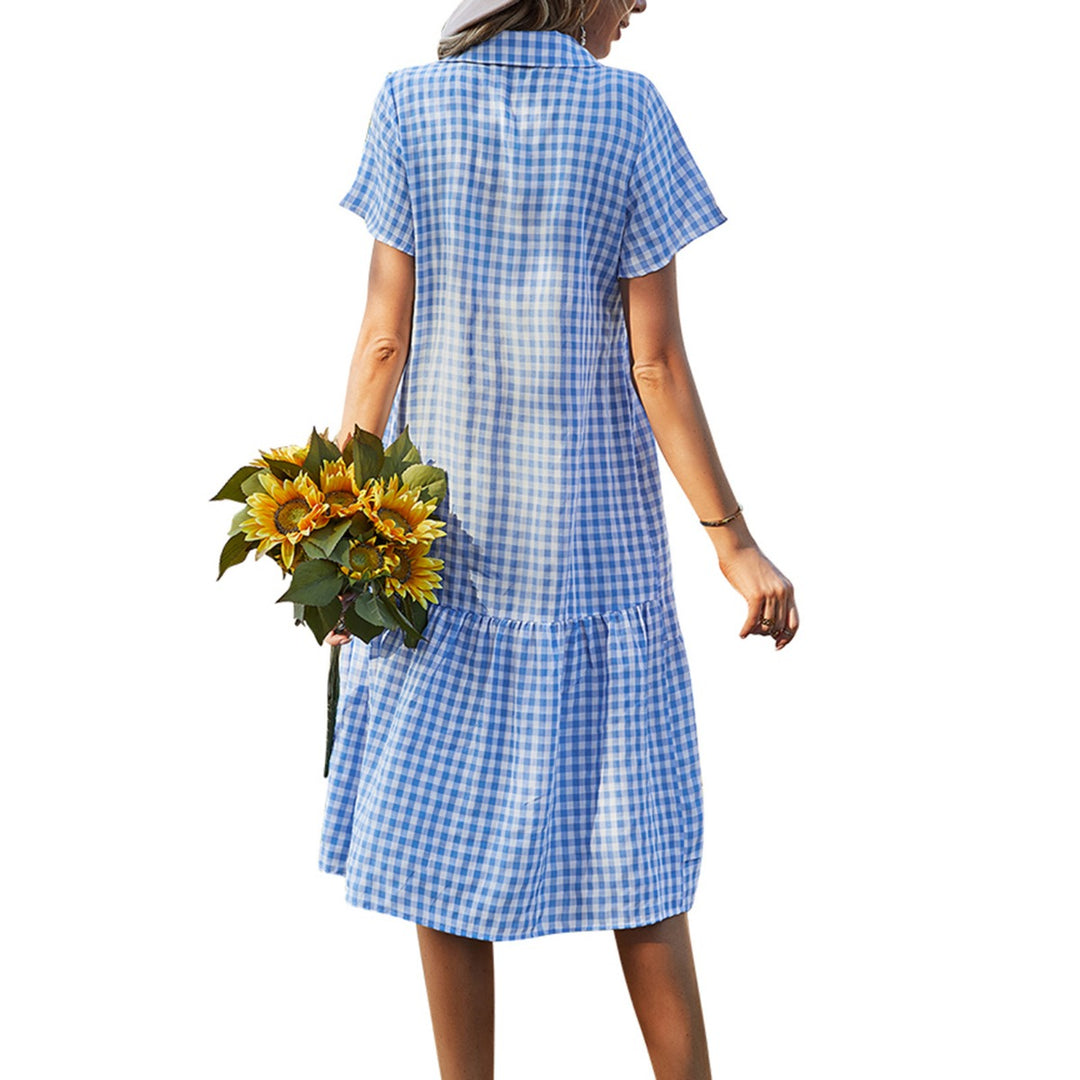 Heidi Mode | Hemdkragen kariertes Kleid