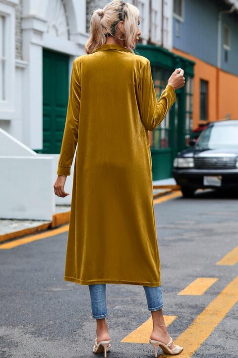 Heidi-Mode | Offene Front Lange Strickjacke mit Taschen