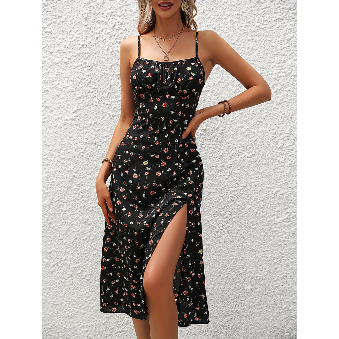 Rotes Polka-Dot Midi-Kleid