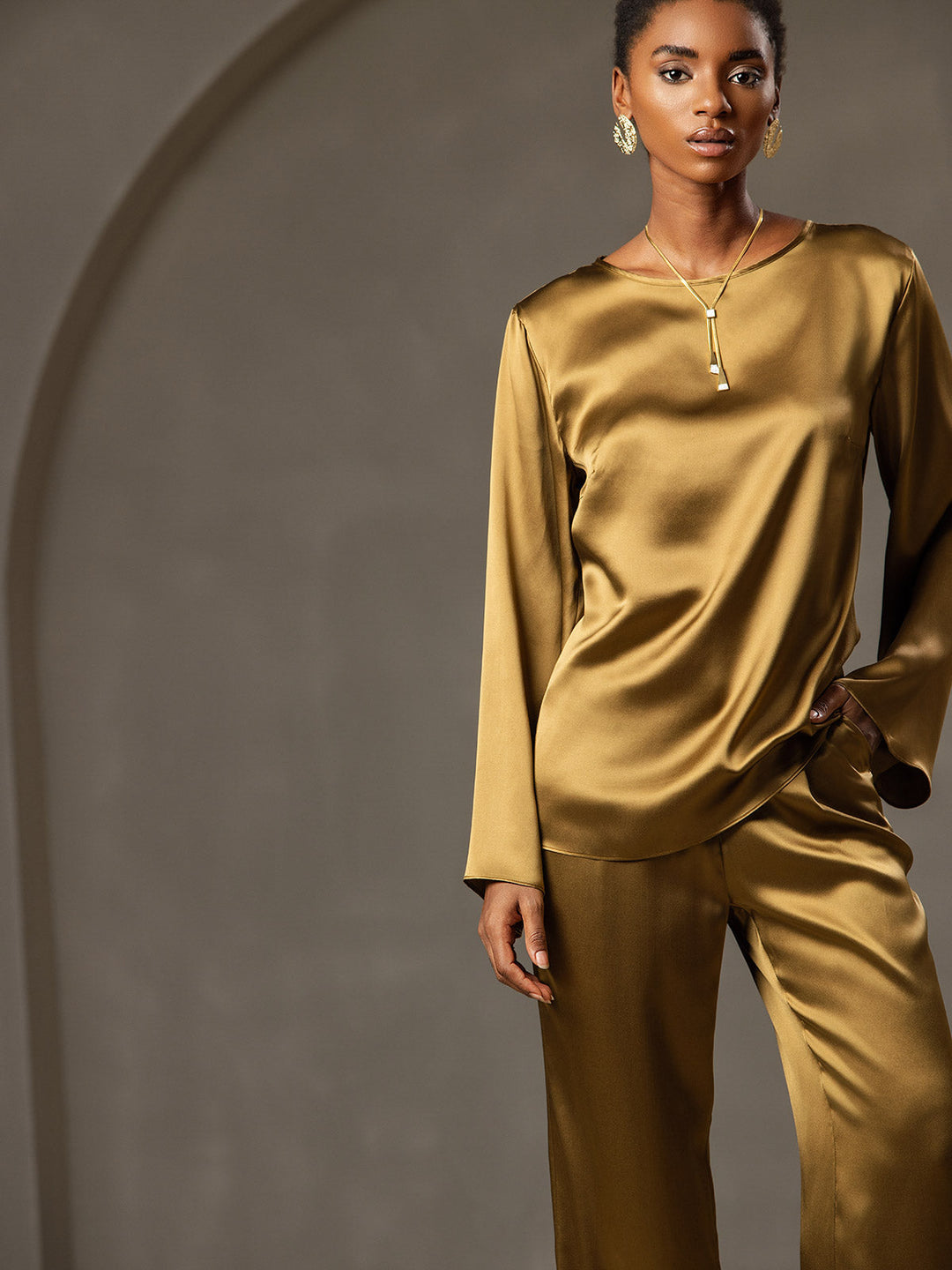 Heidi-Mode | Seiden Langarm Bluse