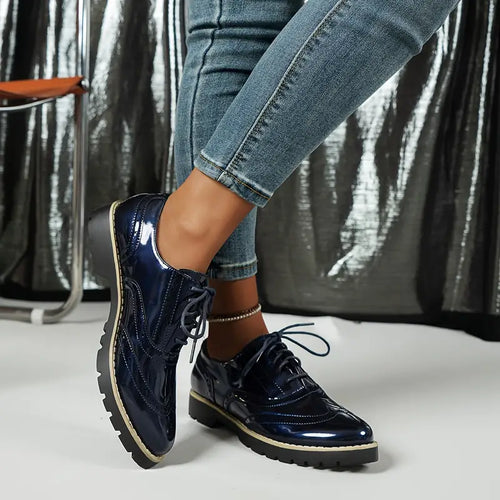 Heidi-Mode | Modisch Gestanzte Lackschuhe Für Damen