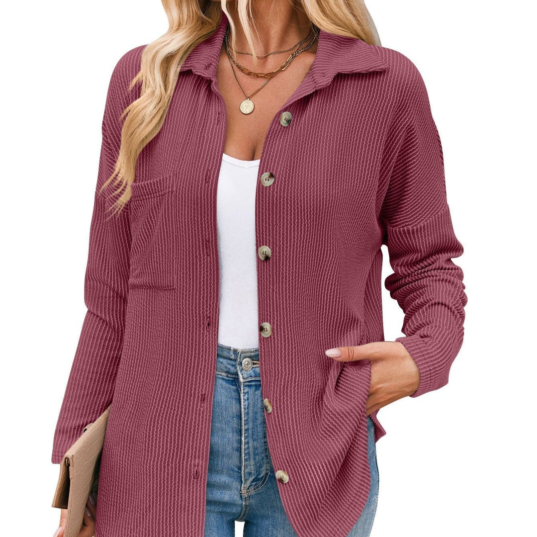 Heidi-Mode - Schick Herbst Gestreifte Lange Ärmel Bluse für Frauen
