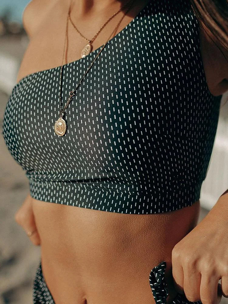Heidi-Mode | Midnight Dash Icon Swim Crop Bikini Set