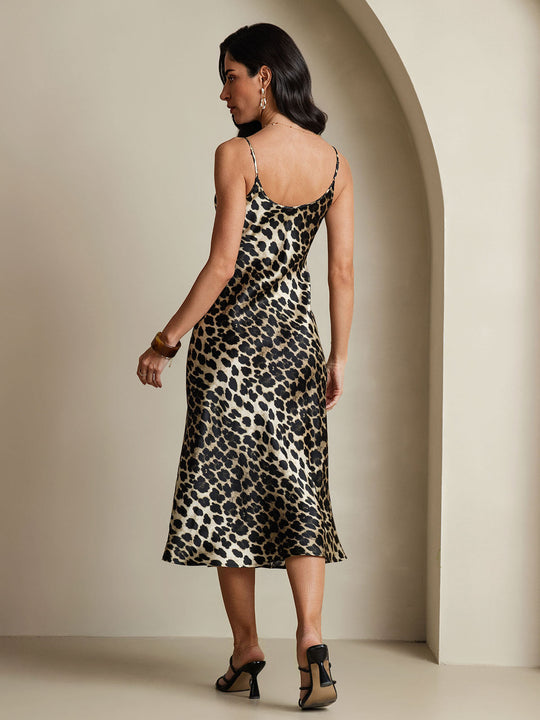 Heidi-Mode | Lange Seidenkleid mit Spaghetti-Träger