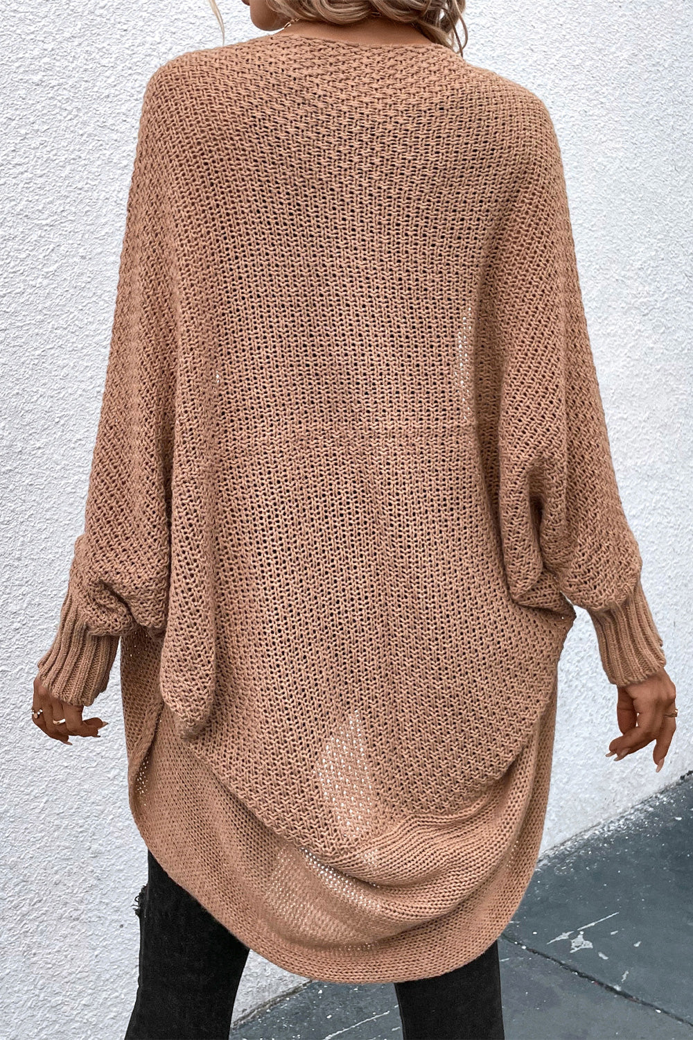 Heidi-Mode | Offene Front Dolman Ärmel Strickjacke