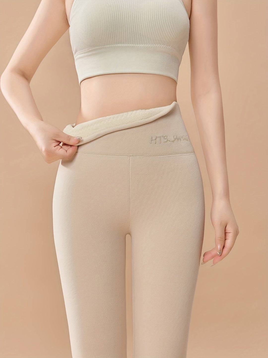 Heidi-Mode | Plüschgefütterte Thermo Skinny Leggings Warme, Elastische Strumpfhose