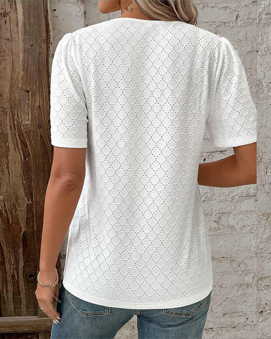 Heidi-Mode | Weiße kurzärmelige Bluse