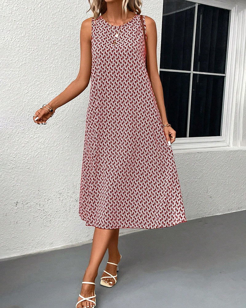 Ärmelloses Kleid mit geometrischem Druck