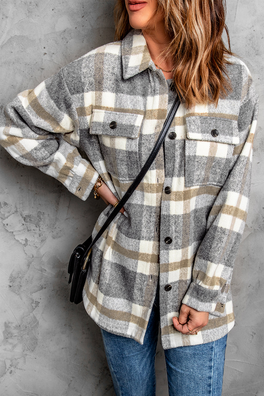 Karomuster Tasche Frauen Jacke