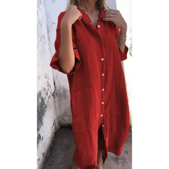 Lässiges langes Hemdkleid