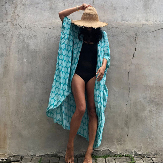 Heidi-Mode | Glamouröse Sonnenschutz Resort Strandkleid Cover Up