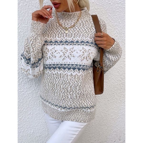 Pullover mit geripptem Rollkragen