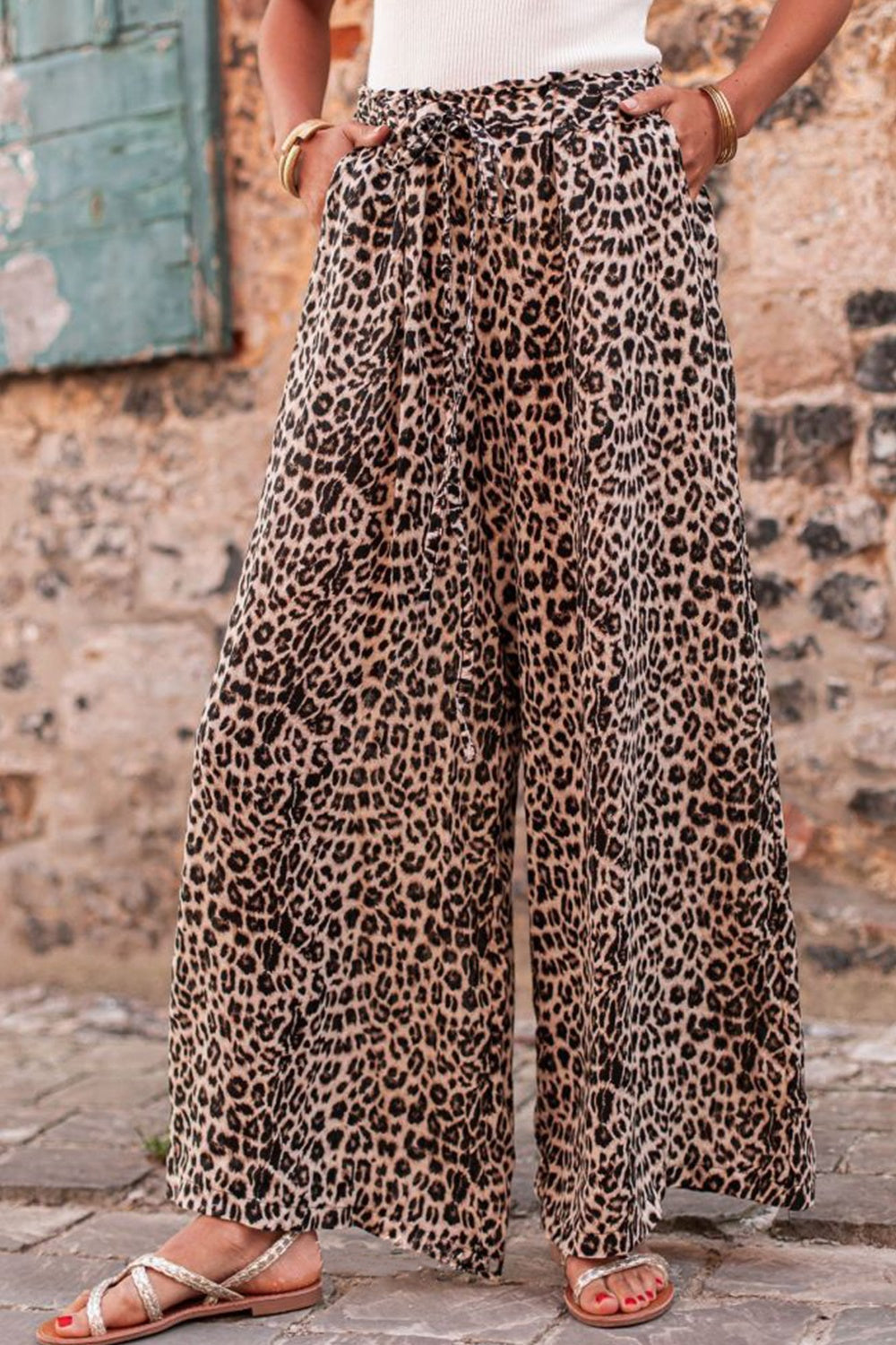 Heidi-Mode | Leopard Zugband Weite Beinform Pants