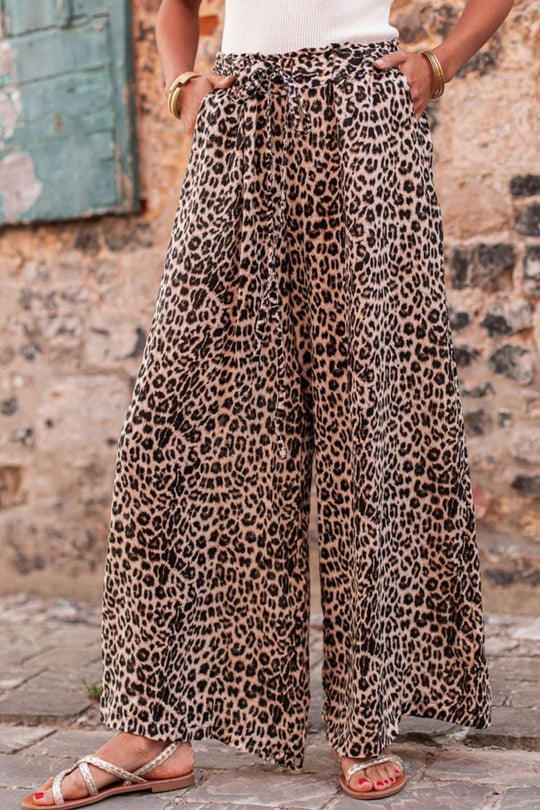 Heidi-Mode | Leopard Zugband Weite Beinform Pants