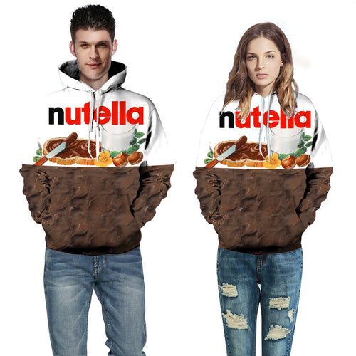 Unisex Kapuzenpullover mit kreativem Nutella-Design Heidi-Mode
