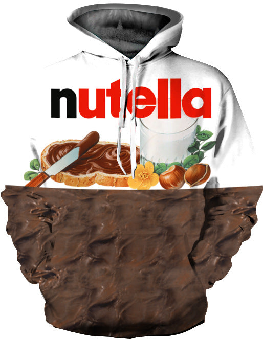 Unisex Kapuzenpullover mit kreativem Nutella-Design Heidi-Mode