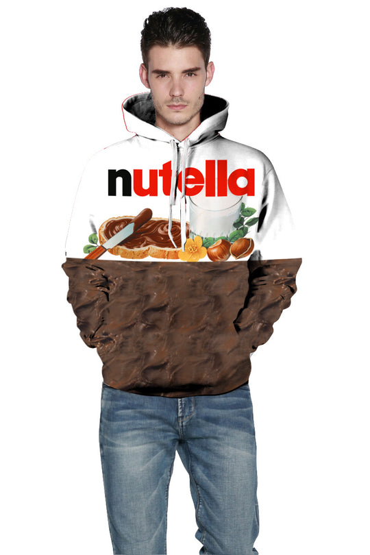 Unisex Kapuzenpullover mit kreativem Nutella-Design Heidi-Mode