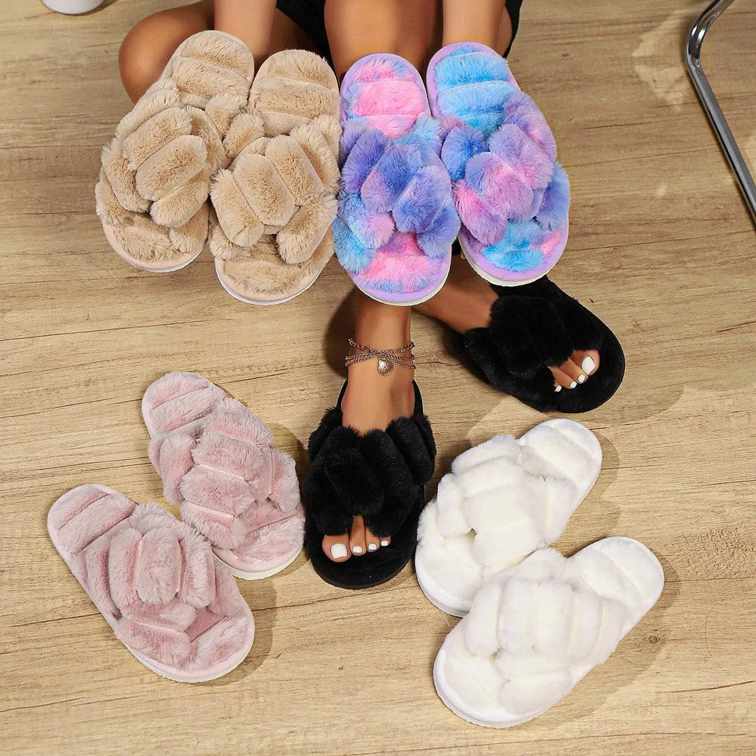 Heidi-Mode | Ladies' slippers made of cotton with thick, non-slip sole