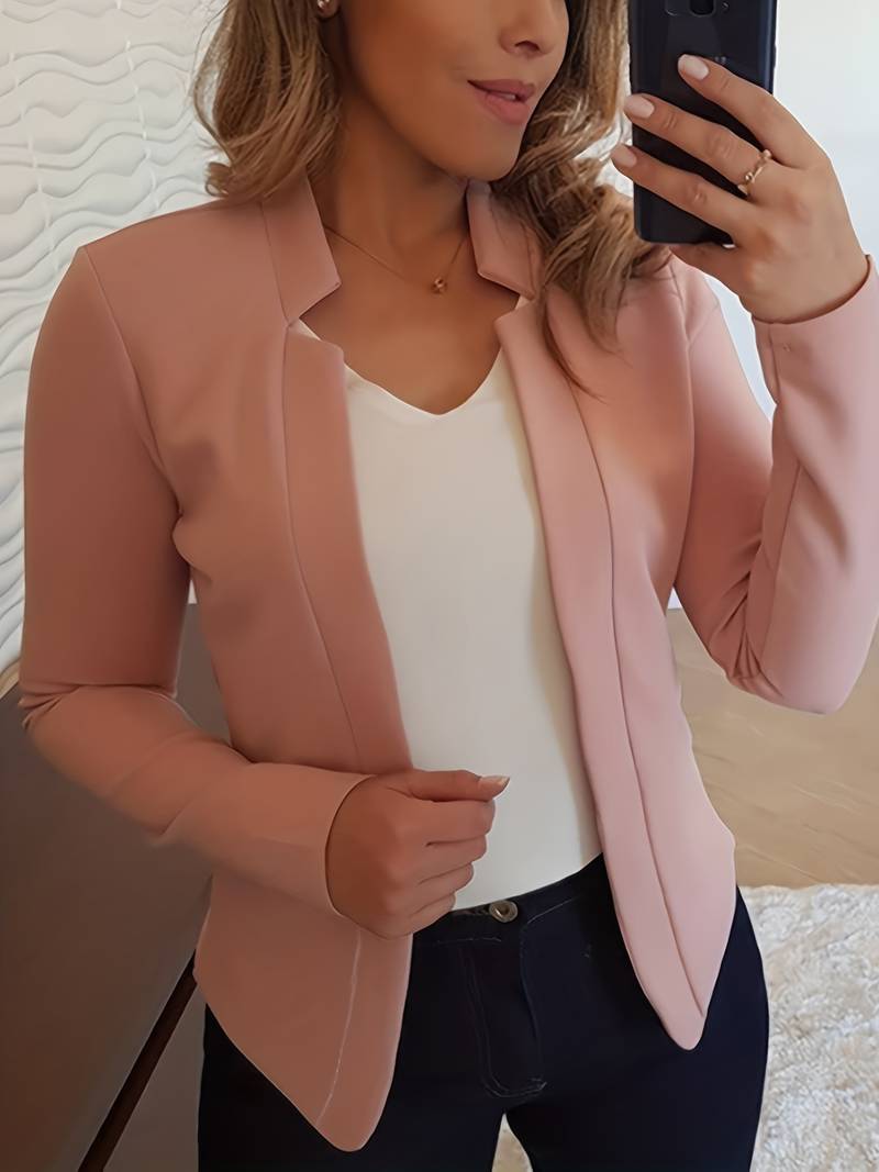 Heidi-Mode | Damen Stilvolle Blazer Jacke aus Hochwertigem Stoff mit Offener Front