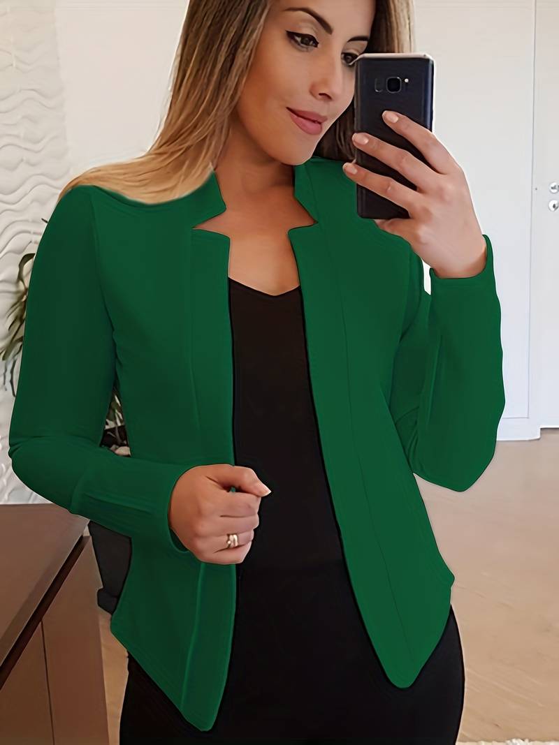Heidi-Mode | Damen Stilvolle Blazer Jacke aus Hochwertigem Stoff mit Offener Front
