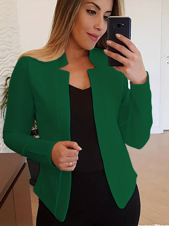 Heidi-Mode | Damen Stilvolle Blazer Jacke aus Hochwertigem Stoff mit Offener Front