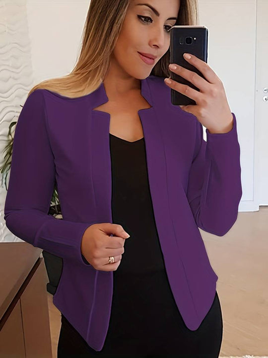 Heidi-Mode | Damen Stilvolle Blazer Jacke aus Hochwertigem Stoff mit Offener Front