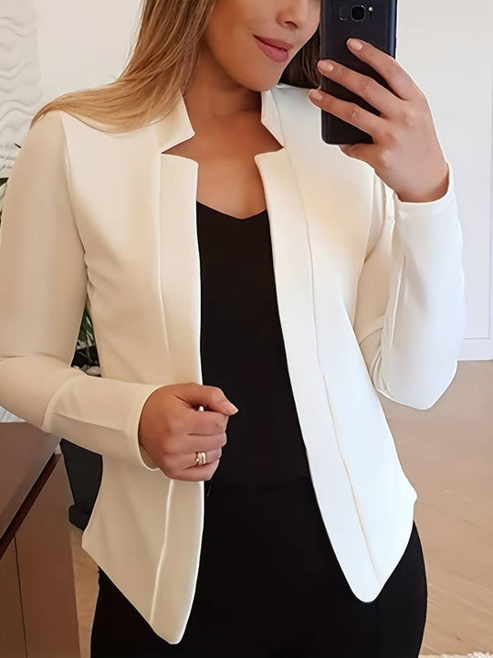 Heidi-Mode | Damen Stilvolle Blazer Jacke aus Hochwertigem Stoff mit Offener Front