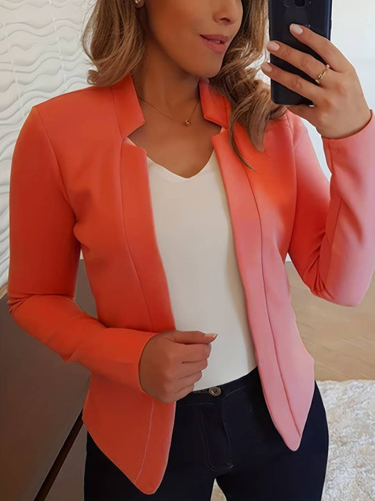 Heidi-Mode | Damen Stilvolle Blazer Jacke aus Hochwertigem Stoff mit Offener Front