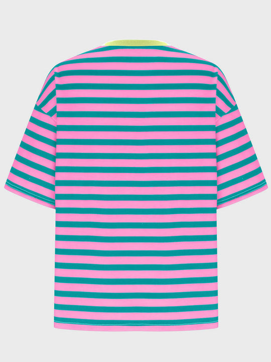 Heidi-Mode | Gestreiftes Rundhals-Halbarm-T-Shirt
