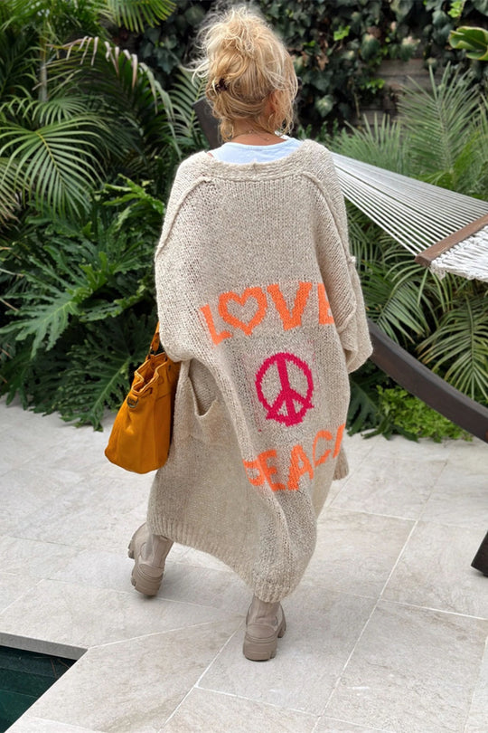 Heidi-Mode | Buchstaben Fall Schulter Lange Ärmel Cardigan