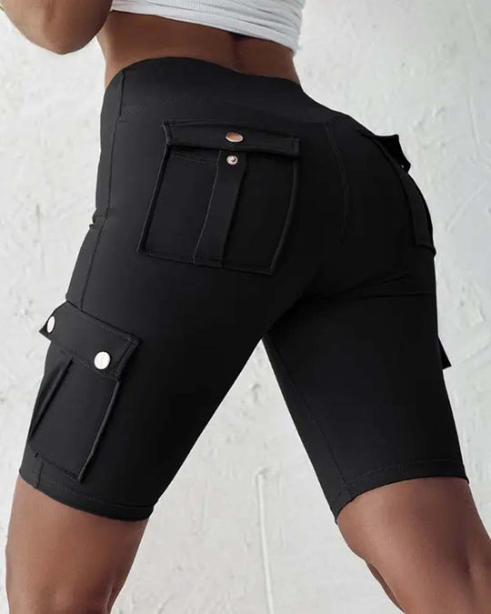 Heidi-Mode | Damen Freizeit-Shorts mit Taschen Unifarben