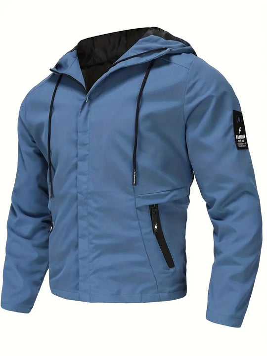 Heidi-Mode Sportliche Herren-Windjacke mit Kapuze und Kragen