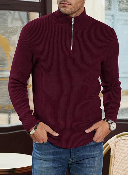 Stylischer Zipper-Pullover für Herren (italienisches Design)