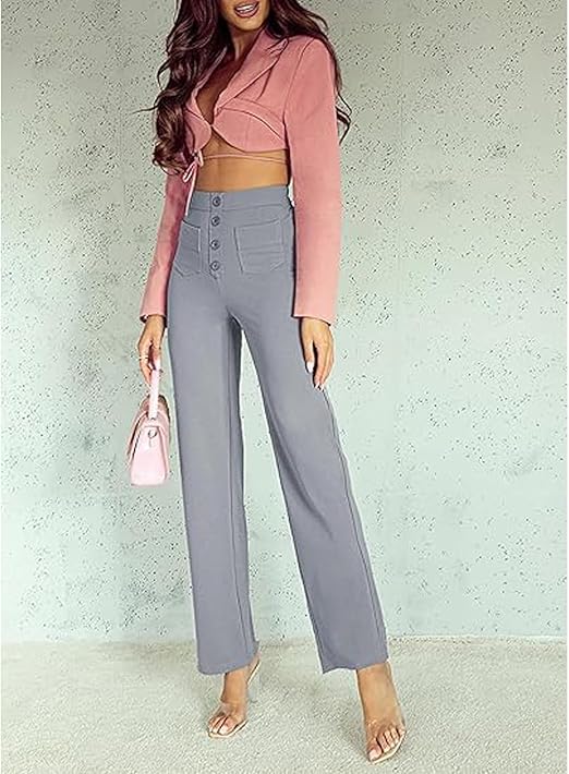Heidi-Mode | Damen Schicke Hose Hoch geschnitten & Weitbein