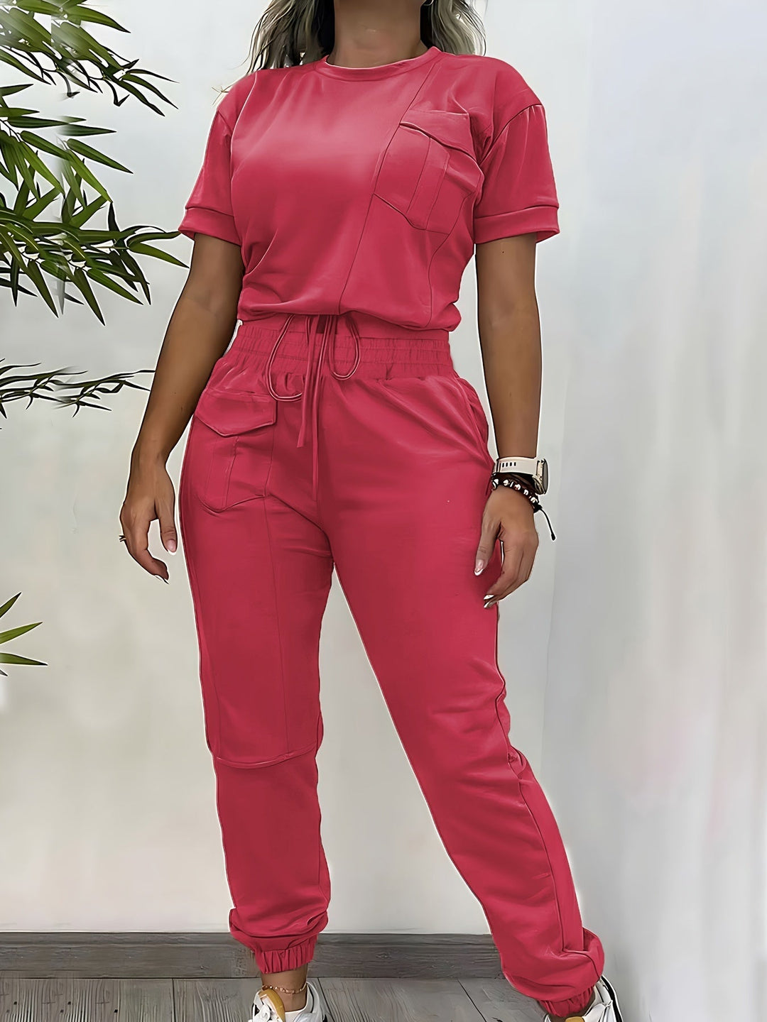 Heidi-Mode - Lässiges Herbst Zweiteiliges Jogger und Top Set für Frauen