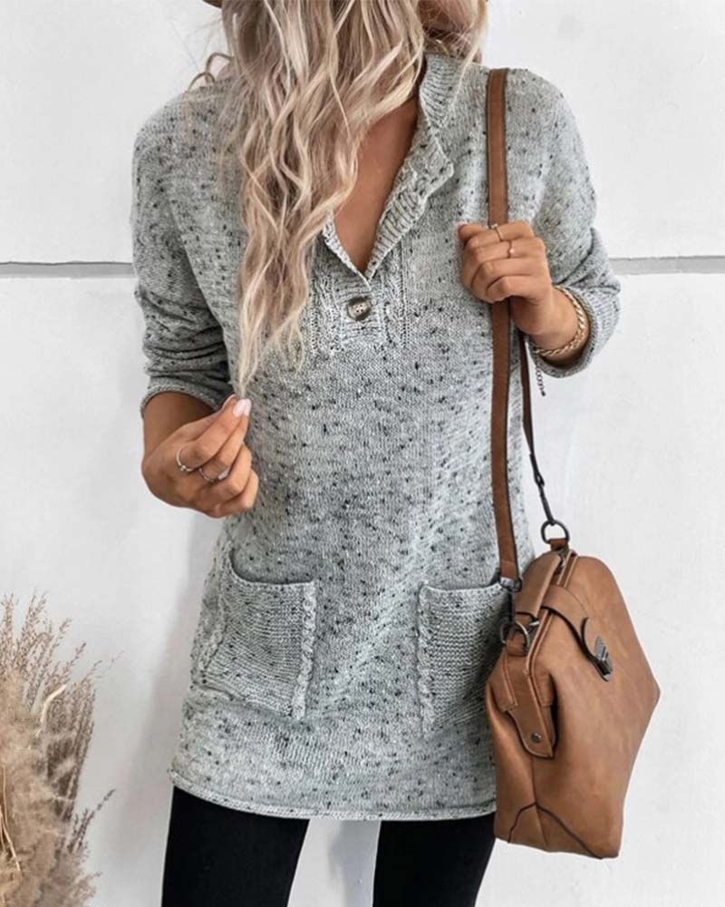 Heidi-Mode - Stilvolle Lange Sweatshirt mit Taschen für Winter Frauen