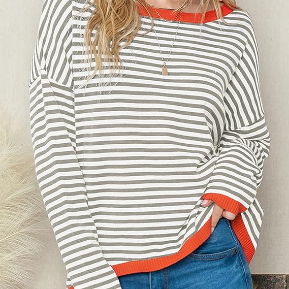 Striped Drop Shoulder Sweater