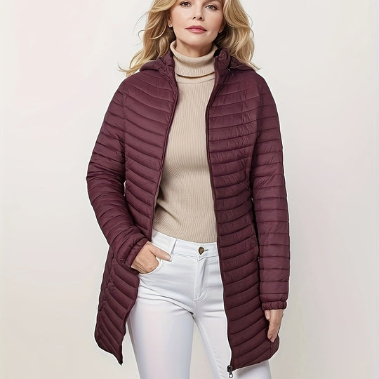Heidi-Mode | Veste Matelassée Décontractée Avec Capuche Et Fermeture Éclair Sur Le Devant