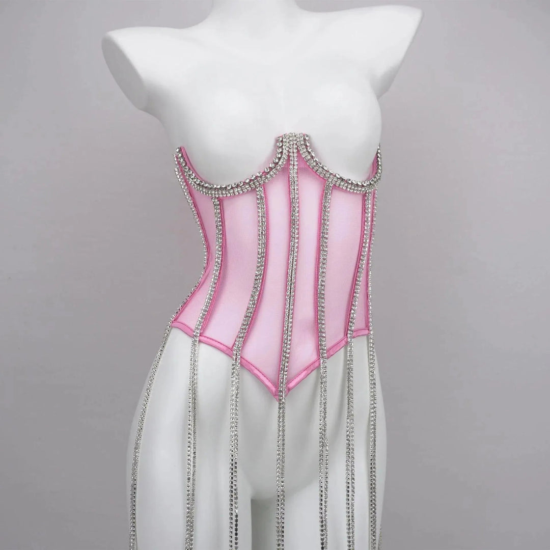 Heidi-Mode | Ladies shaping black chain waist made of polyester