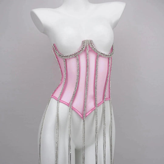 Heidi-Mode | Ladies shaping black chain waist made of polyester