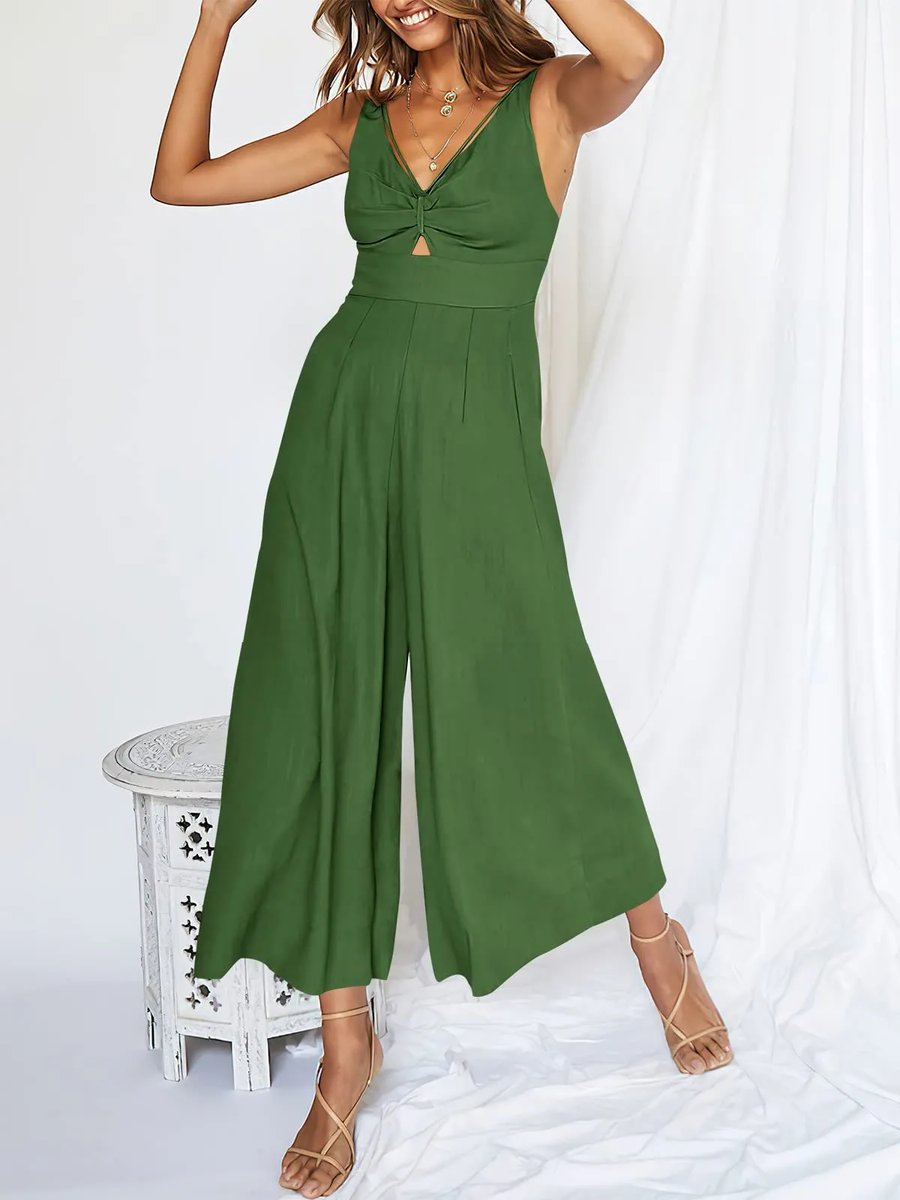 Weitbeiniger Jumpsuit mit Hohlkehle