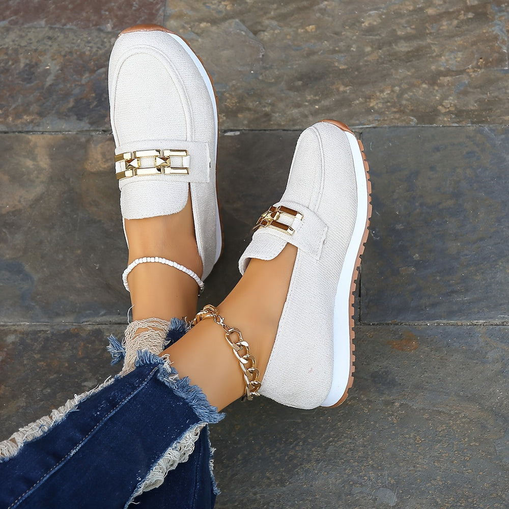 Heidi-Mode | Lässig Loafers mit Ketten Dekoration