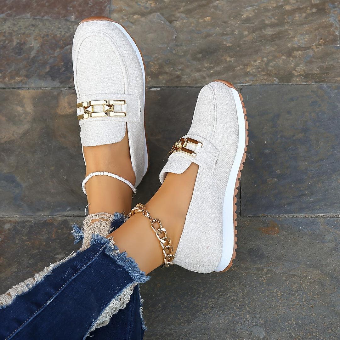 Heidi-Mode | Lässig Loafers mit Ketten Dekoration