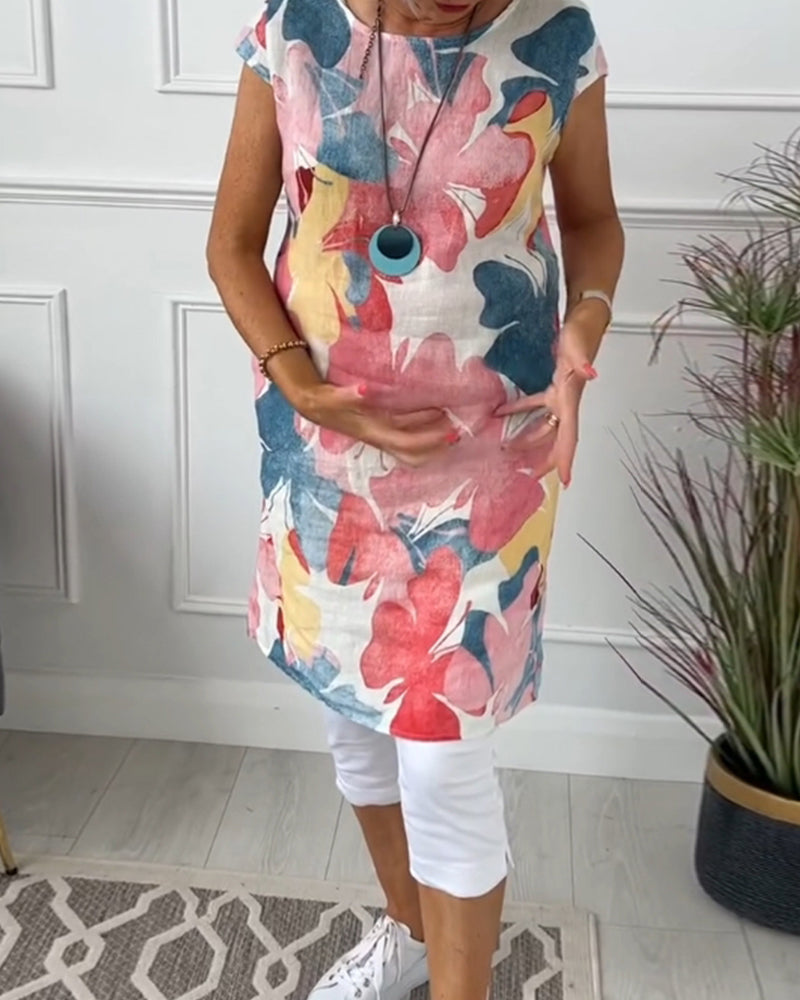 Heidi-Mode | Lässiges Longtop mit Farbenfrohem Blumenprint