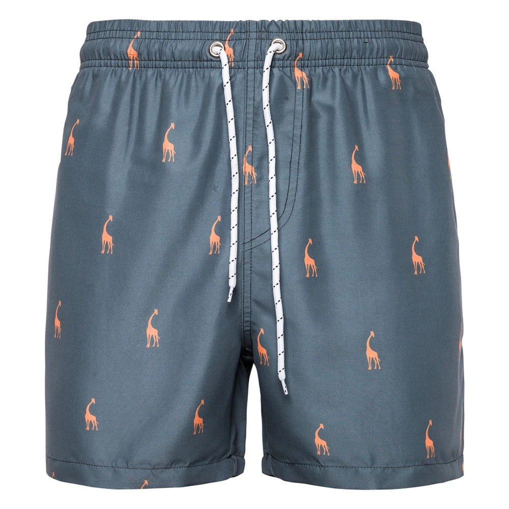 Heidi-Mode | Wasserdichte Badeshorts für Männer mit Giraffenmuster