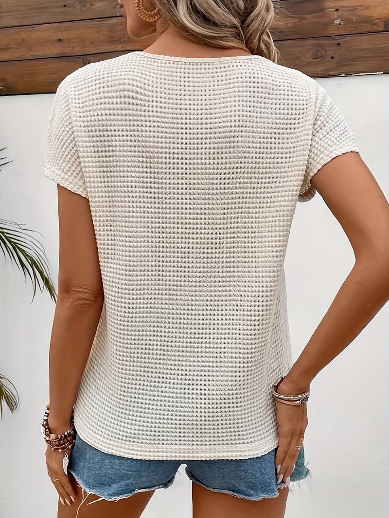 Heidi-Mode | Einfarbiges Spitzen-Shirt mit Rundhalsausschnitt