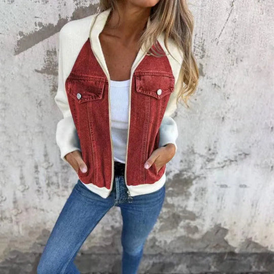 Heidi-Mode | Casual denim jacket with zipper and hood