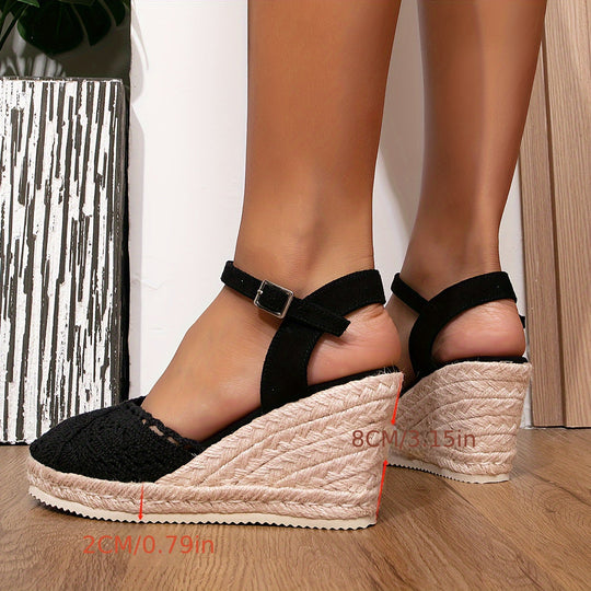 Heidi-Mode | Damen Espadrille Keilabsatz Sandalen